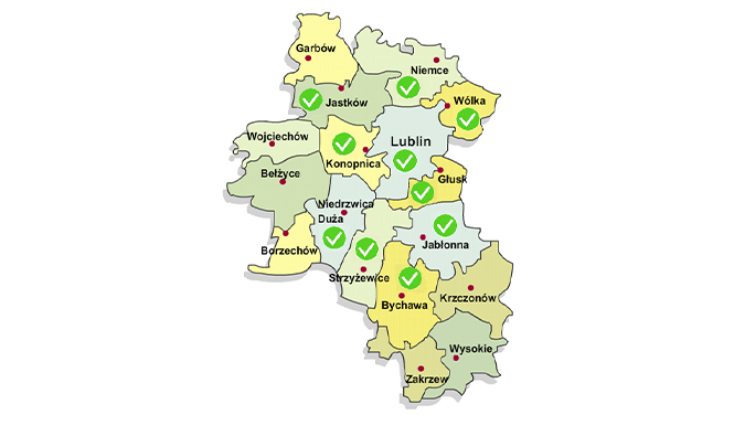 Mapa województwa lubelskiego